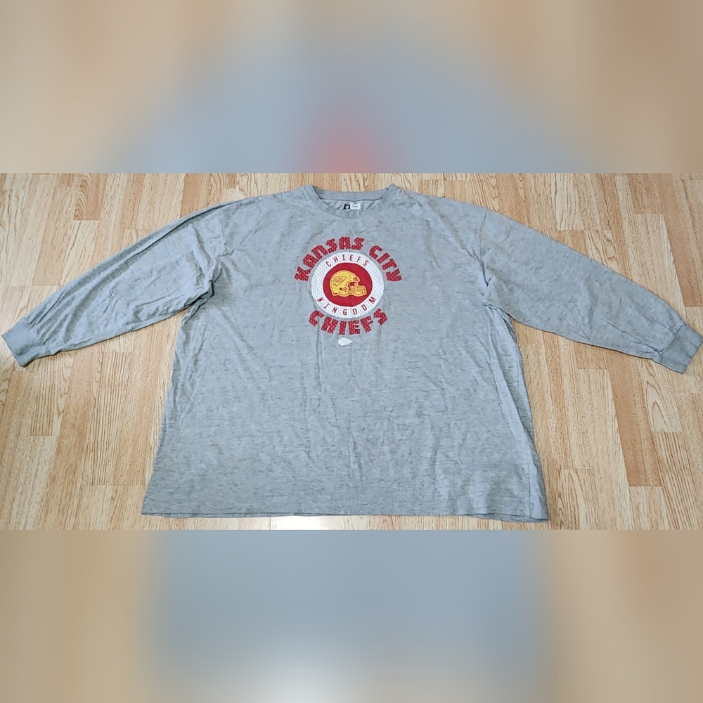 NFL Team Apparel Kansas City Chiefs Longsleeve Gray 5XL